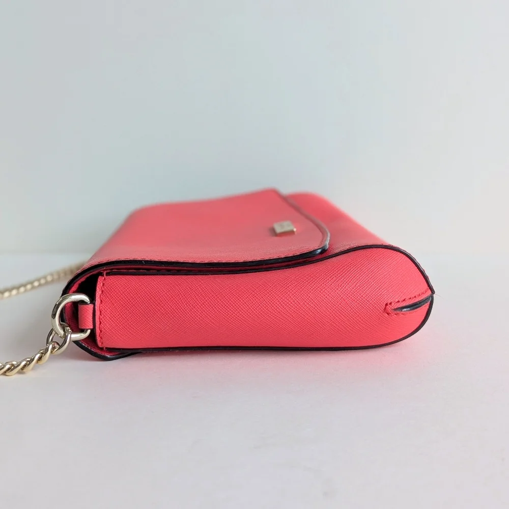 Kate Spade New York Laurel Way Greer Genuine Leather Crossbody Bag Coral Red - Picture 6 of 16